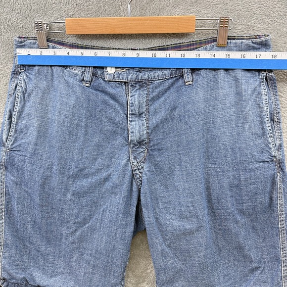 Ralph Lauren Yacht Club‎ Shorts Mens 34 Chambray Stripe Reversible Marine Chino - Picture 7 of 9